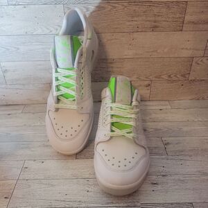 Adidas Womens Slamcourt Sneakers Shoes Size z 7.5 White Green Low Top‎ EF2087